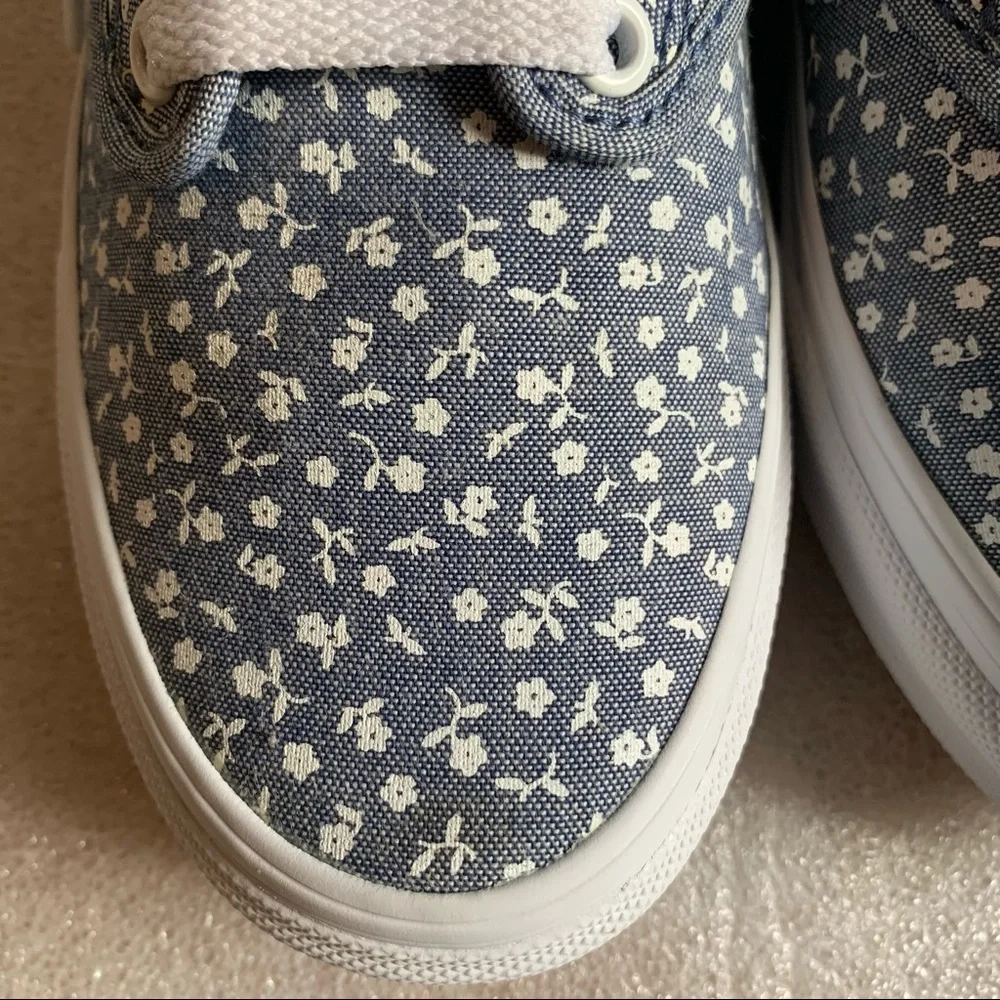Vans Blue and white Flower Lace-up Shoes Size  7.5 - Picture 7 of 10